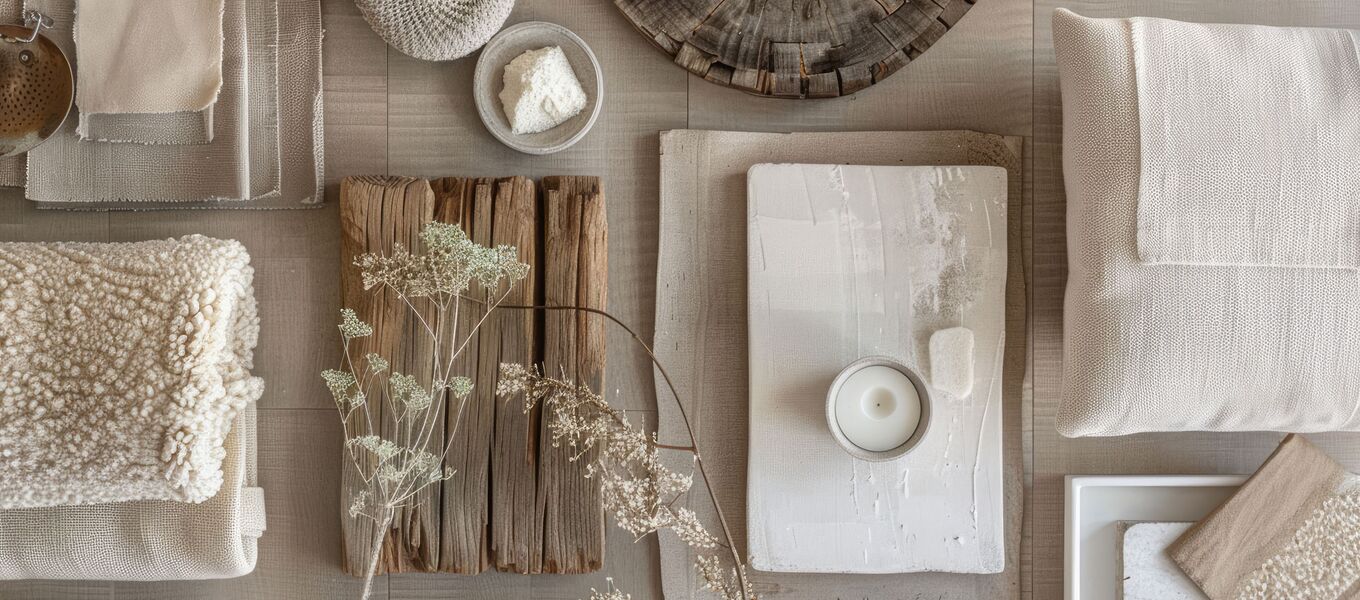 Moodboard mit echten Materialien statt Pinterest-Overload