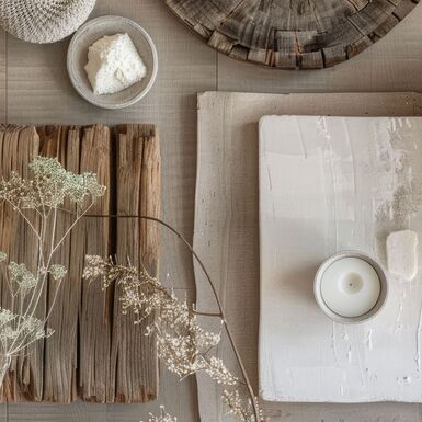 Moodboard mit echten Materialien statt Pinterest-Overload