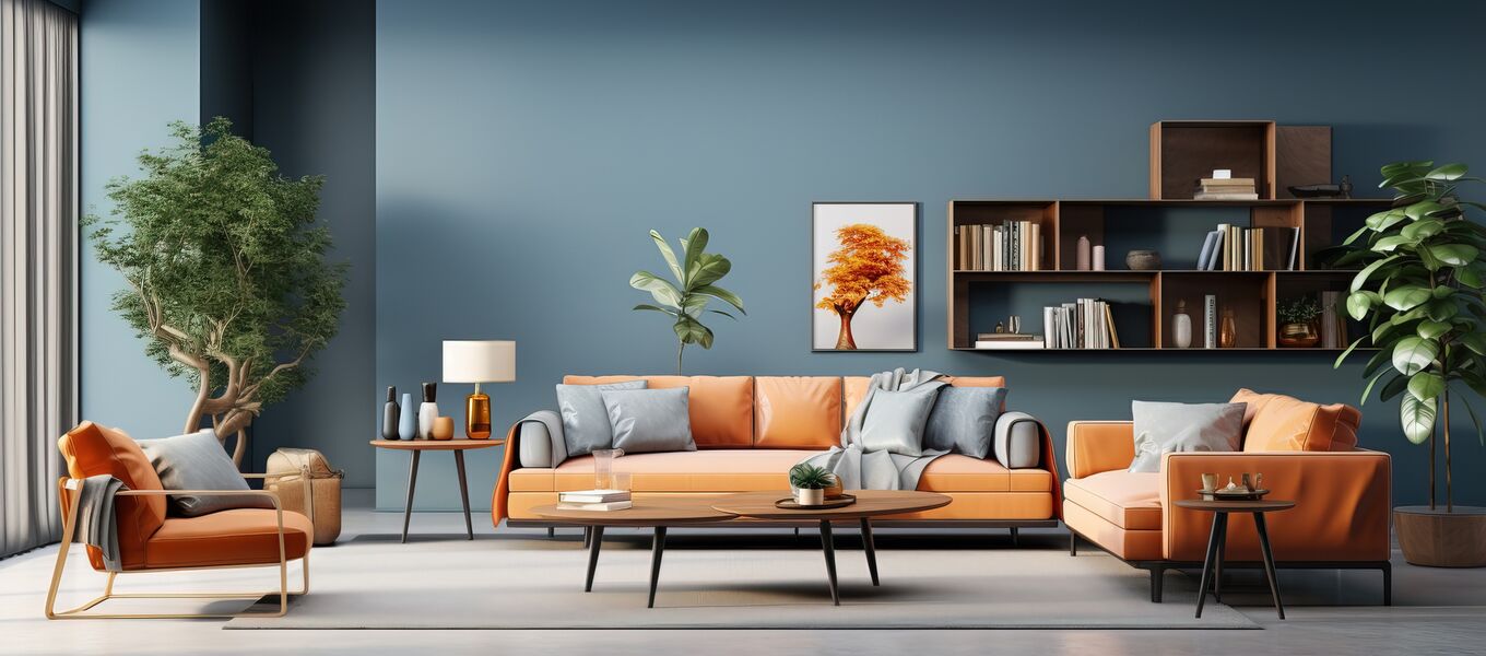 Grosse Räume gemütlicher machen mit Farbe